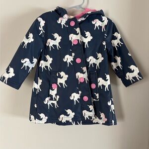 Hatley Blue and Pink Raincoat with Unicorn Design
